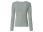 Haut ajusté à manches longues pour femme en vert sauge, vue de dos.