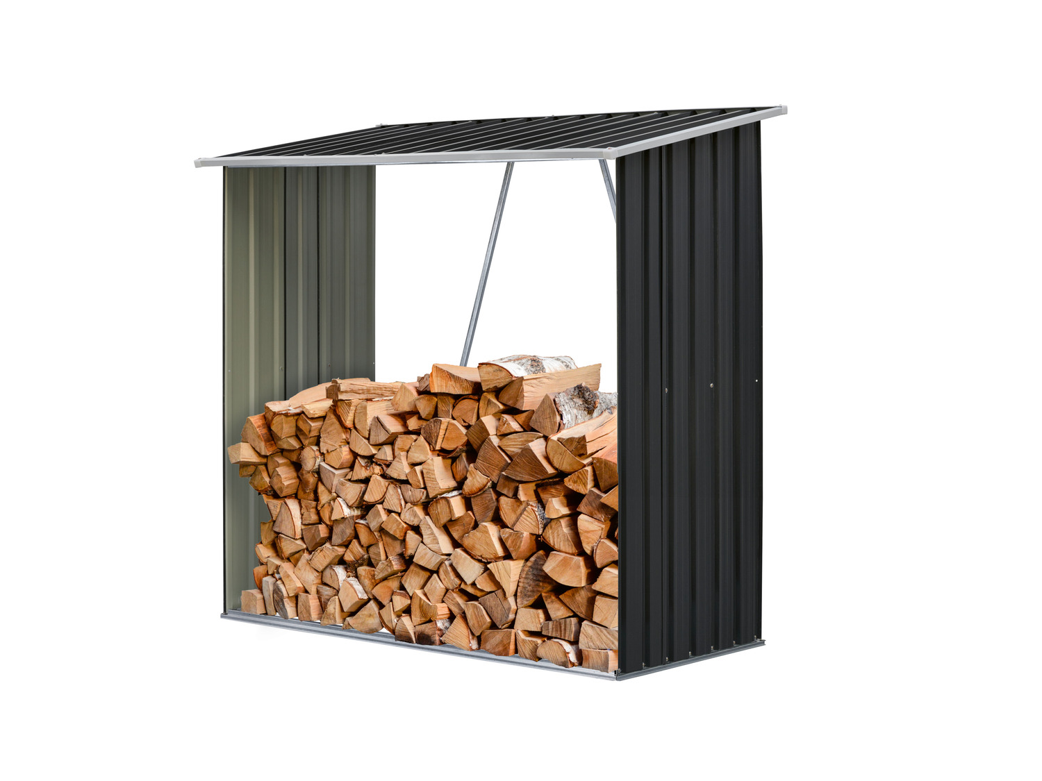 Rangement à Bois Cheminée 100cm - Métal Noir, 40x40cm, Stable Pour Salon Ou Déco