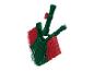 Brosse de nettoyage d'angle avec poils rouges et verts