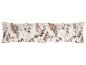 Long oreiller avec un motif floral et de feuilles beige.