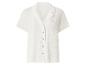 Chemise blanche à manches courtes boutonnée, en tissu froissé