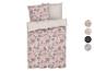 Parure de lit avec motif aquarelle rose et brun.