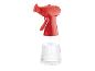 Pulvérisateur et ventilateur rouge : un accessoire pratique pour rafraîchir et hydrater.