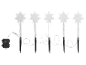 Lot de 5 piquets de jardin LED en forme d'étoile avec fonction minuterie.