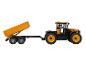 Tracteur Fastrac et remorque basculante jaunes, jouets.