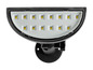 Un lampadaire LED noir avec plusieurs lumières.
