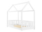 Lit enfant blanc avec tête de lit en forme de maison