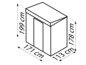 Un abri de jardin avec des dimensions de 199x171x113 cm.
