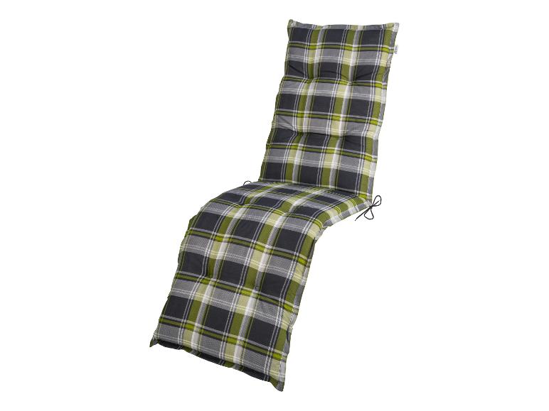Coussin de chaise longue à motif écossais vert, gris et blanc