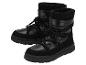 Bottes d'hiver noires avec lacets et col en tricot.