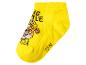 Chaussette jaune pour enfant avec un personnage de chien de dessin animé et le texte «BIG SMILE»