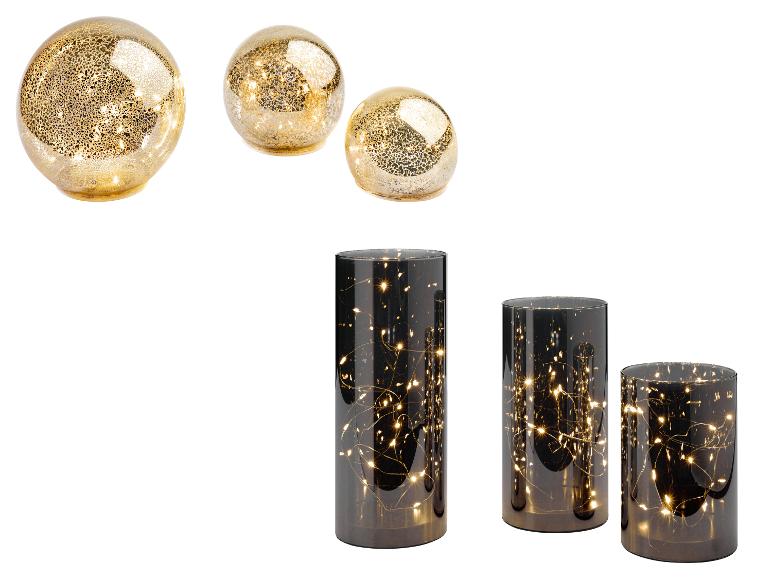 Sphères et cylindres en verre LED LIVARNO home avec micro-LED