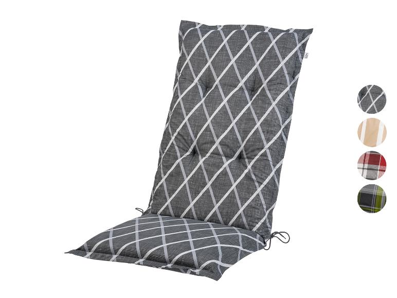 Coussin de jardin gris à motif diagonal.