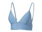 Haut de maillot de bain triangle bleu ciel, style côtelé.