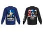 Deux sweats Sonic the Hedgehog : un bleu avec Sonic et un noir avec Knuckles, Sonic et Shadow.