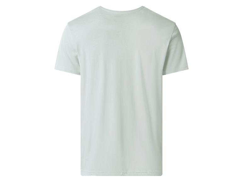 T-shirt uni vert clair, vue de dos.