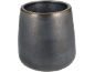 Tasse en céramique gris foncé avec un bord marron