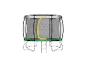Trampoline de jardin avec filet de sécurité et échelle, vert et noir