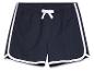 Shorts en coton bleu marine avec bandes blanches.