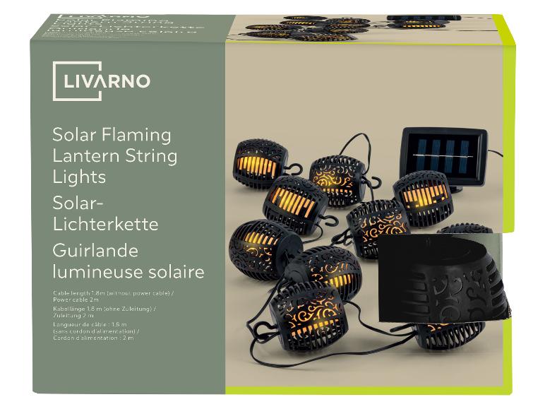 Guirlande lumineuse solaire à flamme, 1,8 m de long avec câble d'alimentation de 2 m.