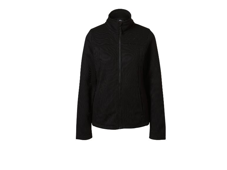 Veste polaire noire pour femme avec fermeture éclair et col montant.