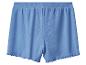 Shorts bleus côtelés à volants.