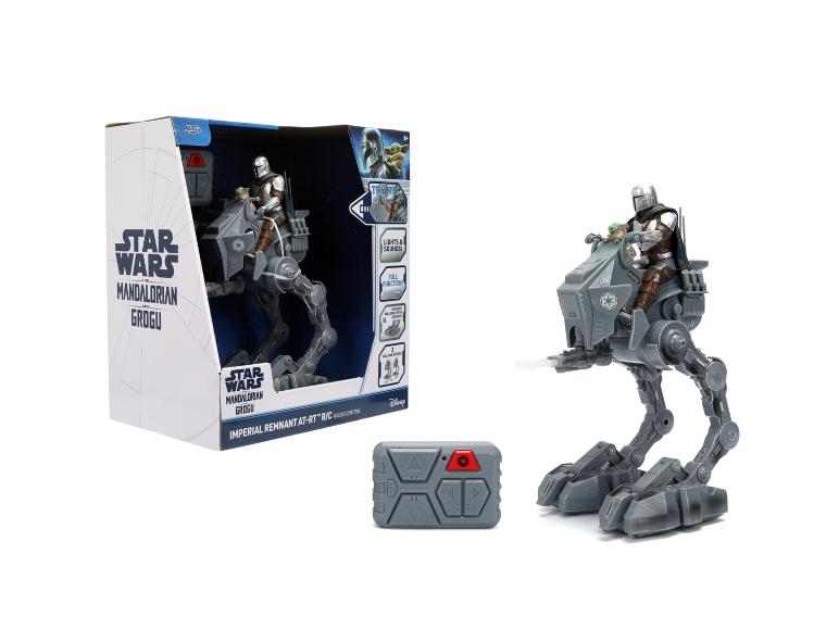 Jouet Star Wars Mandalorian et Grogu Imperial Remnant AT-RT R/C avec télécommande.