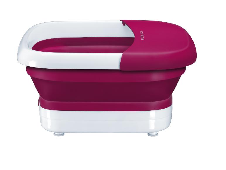 Baignoire pliante pour pieds Sanitas, blanche et magenta