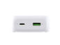 Chargeur blanc avec un port USB-C PD et un port USB-A Quick Charge 3.