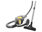 Un aspirateur Philips avec un bac à poussière et un tube télescopique.