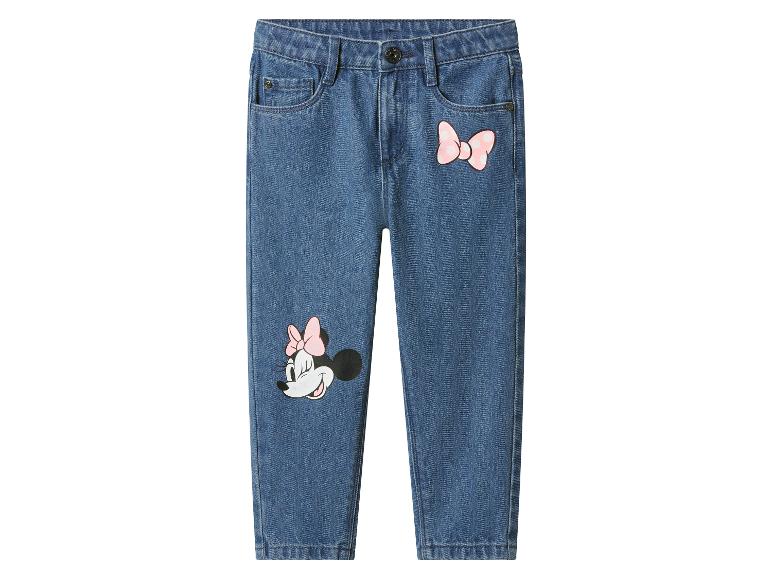 Jean bleu enfant avec imprimé Minnie Mouse et nœud rose