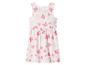 Robe blanche sans manches pour fille avec imprimé floral rose.