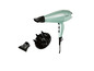 Un sèche-cheveux SilverCrest vert clair avec concentrateur et diffuseur.