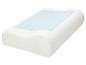 Oreiller en mousse à mémoire de forme blanc avec couche de gel rafraîchissant bleu pour un sommeil confortable
