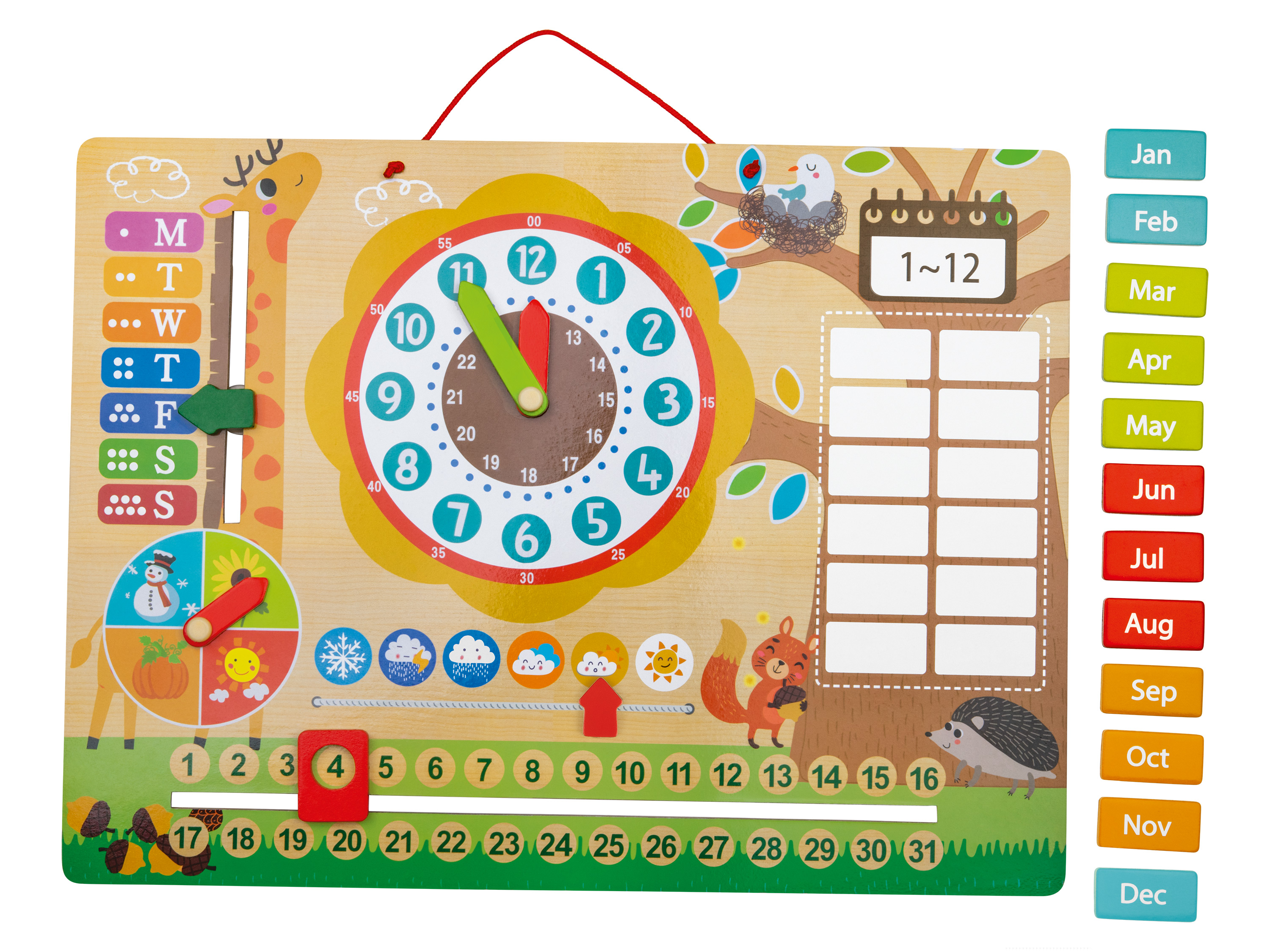 Playtive Horloge magnétique en bois