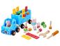 Ensemble de jouets en bois Peppa Pig avec camion, outils et figurines.