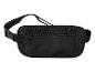 Sac banane noir avec plusieurs compartiments zippés.