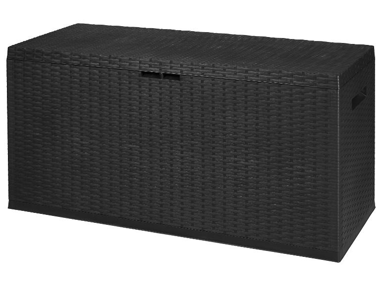 Coffre de rangement en rotin noir pour extérieur