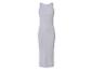 Robe midi côtelée gris clair sans manches