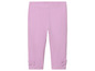 Leggings lilas avec des nœuds en bas.