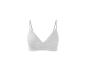 Bralette côtelée blanche sans couture à fines bretelles.