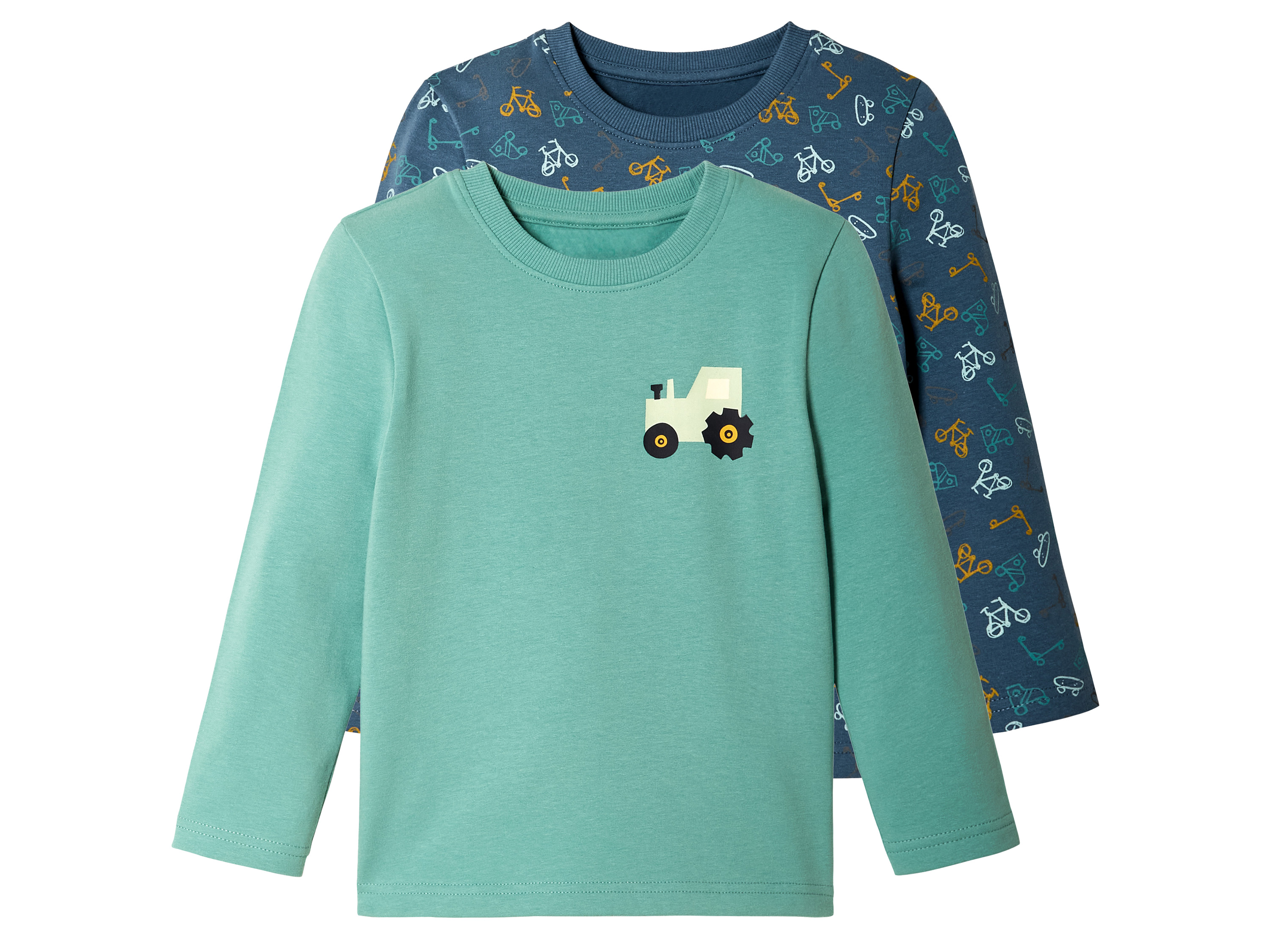 lupilu® Lot de 2 t-shirts thermiques petit garçon (4-6 ans, bleu)