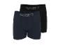 Deux boxers Crivit pour hommes, un bleu foncé et un noir.
