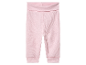 Pantalon rose bébé en côtes.