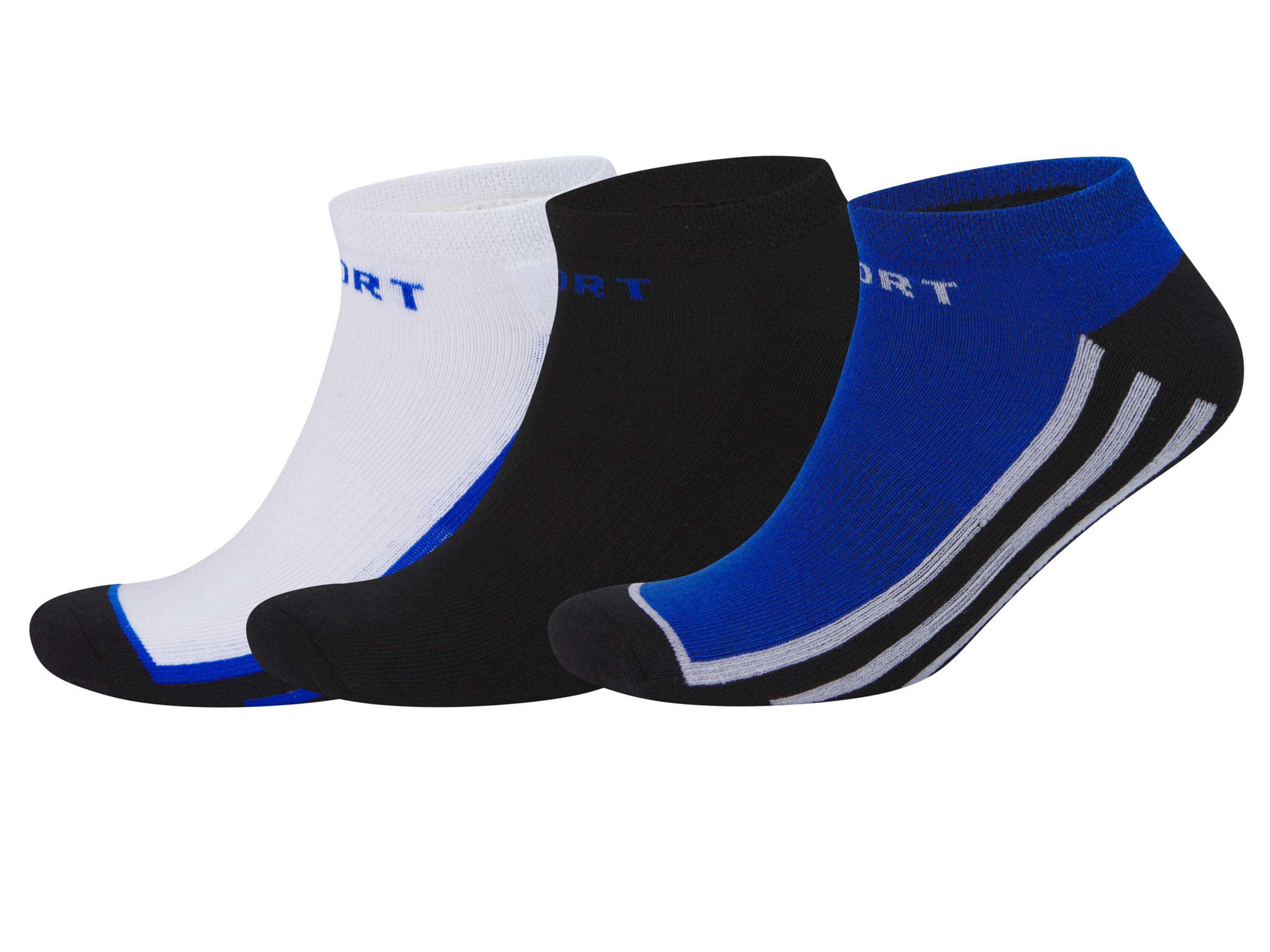 CRIVIT Lot de 3 paires de socquettes homme (noir/bleu/blanc, 39-42)