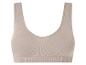 Un soutien-gorge de sport beige côtelé
