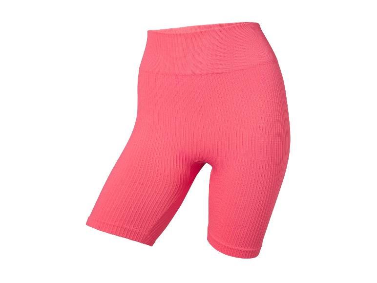 Short de cyclisme côtelé rose taille haute.