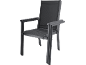 Chaise d'extérieur gris foncé avec assise et dossier en maille