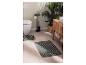 Ensemble de tapis de bain LIVARNO home à rayures grises et blanches.