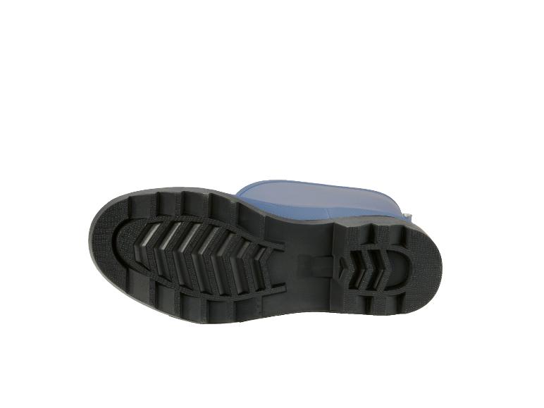Semelle d'une botte en caoutchouc bleue pour enfant